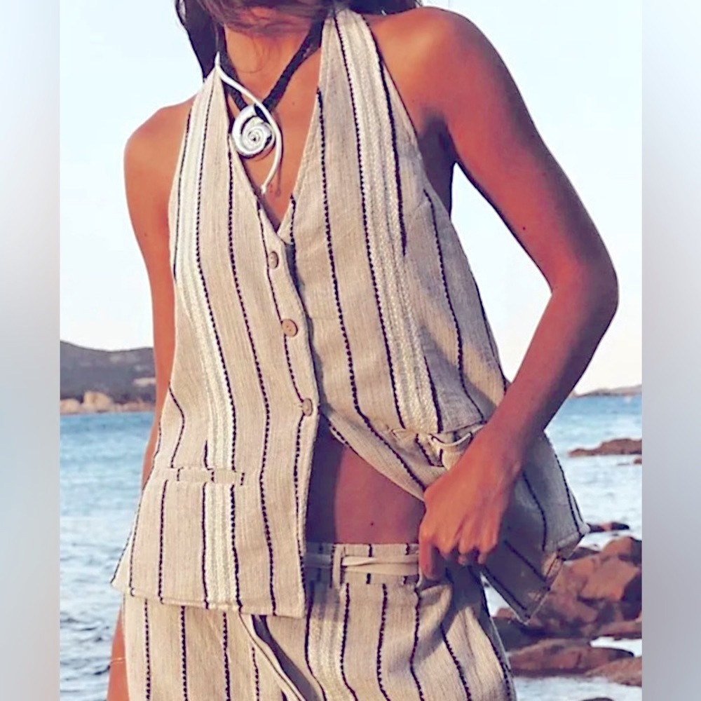 Free People Rocky Striped  Halter Top